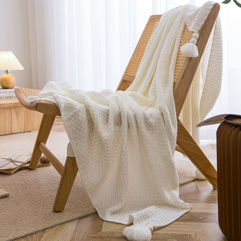 Handmade And Simple Tassel Leisure Lunch Break Office Sofa Blankets