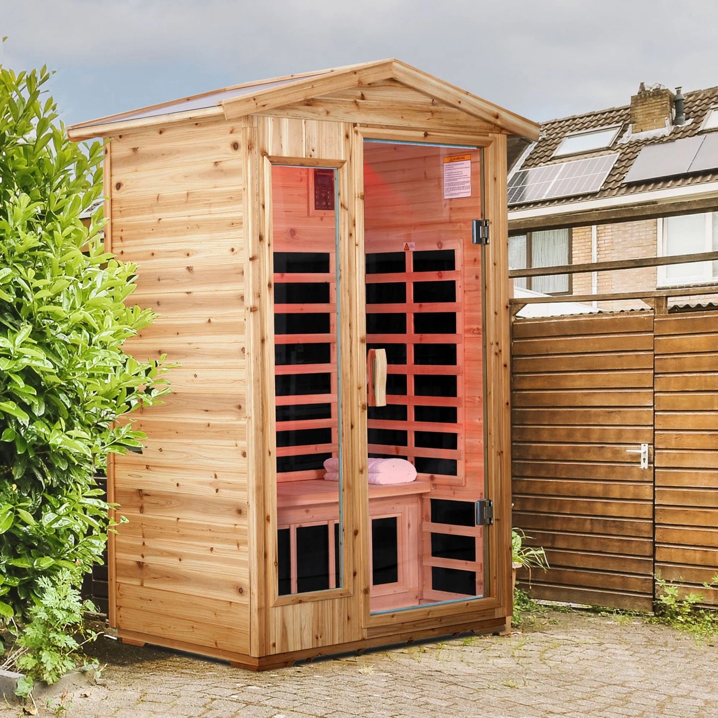 Two Person Far Infrared Old Fir Outdoor Sauna Room