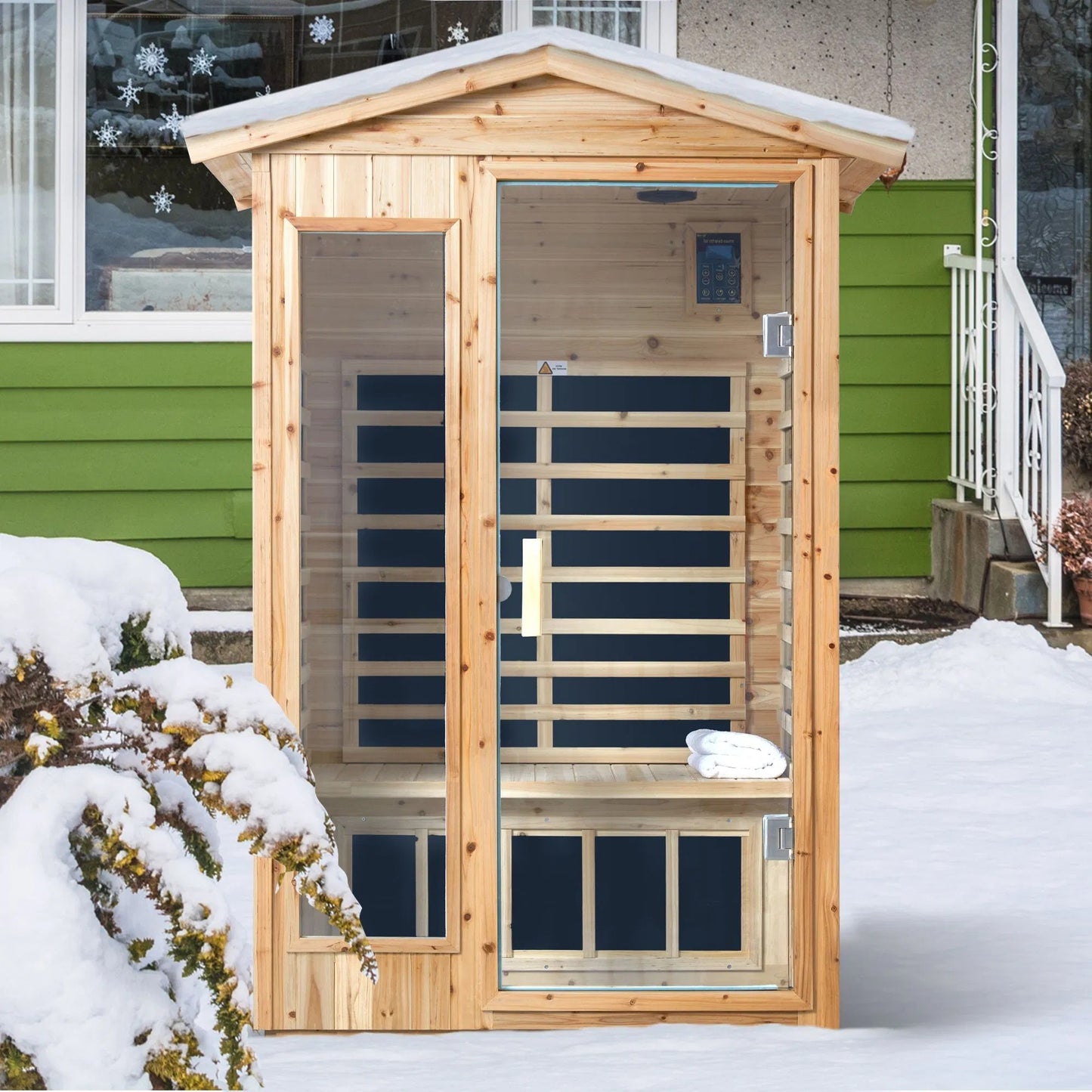 Two Person Far Infrared Old Fir Outdoor Sauna Room