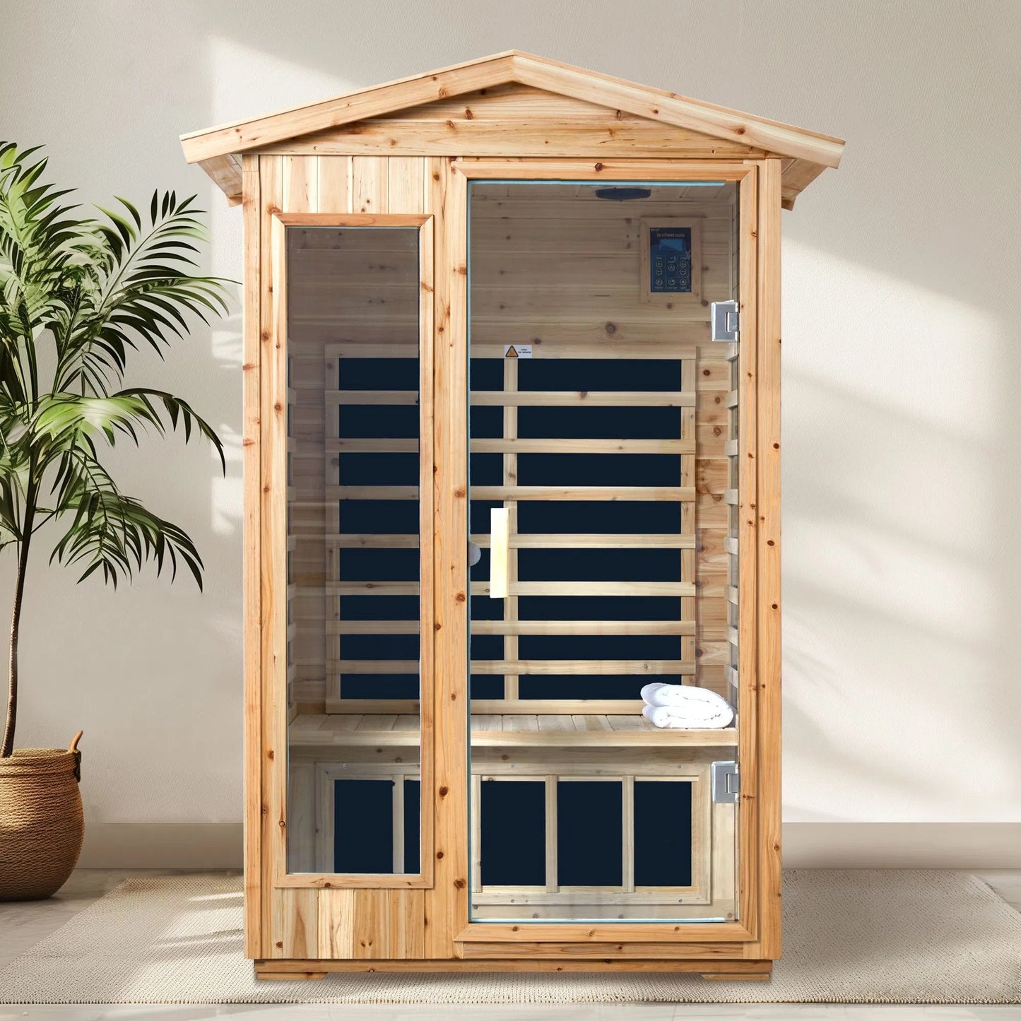Two Person Far Infrared Old Fir Outdoor Sauna Room