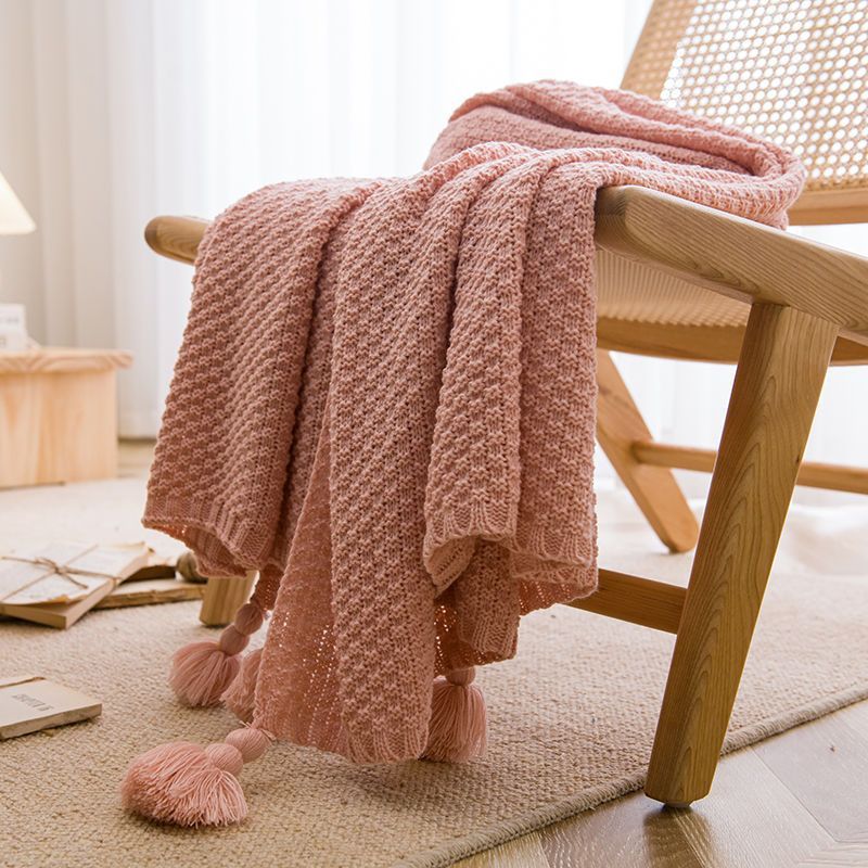 Handmade And Simple Tassel Leisure Lunch Break Office Sofa Blankets