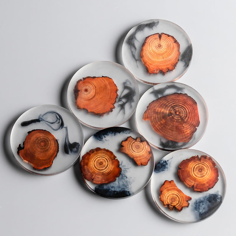 Resin pine coaster insulated coaster