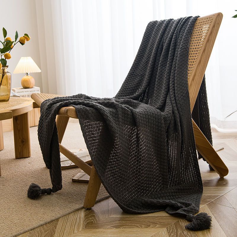 Handmade And Simple Tassel Leisure Lunch Break Office Sofa Blankets