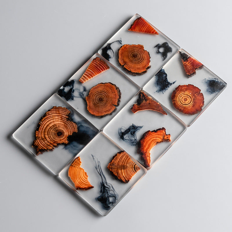 Resin pine coaster insulated coaster