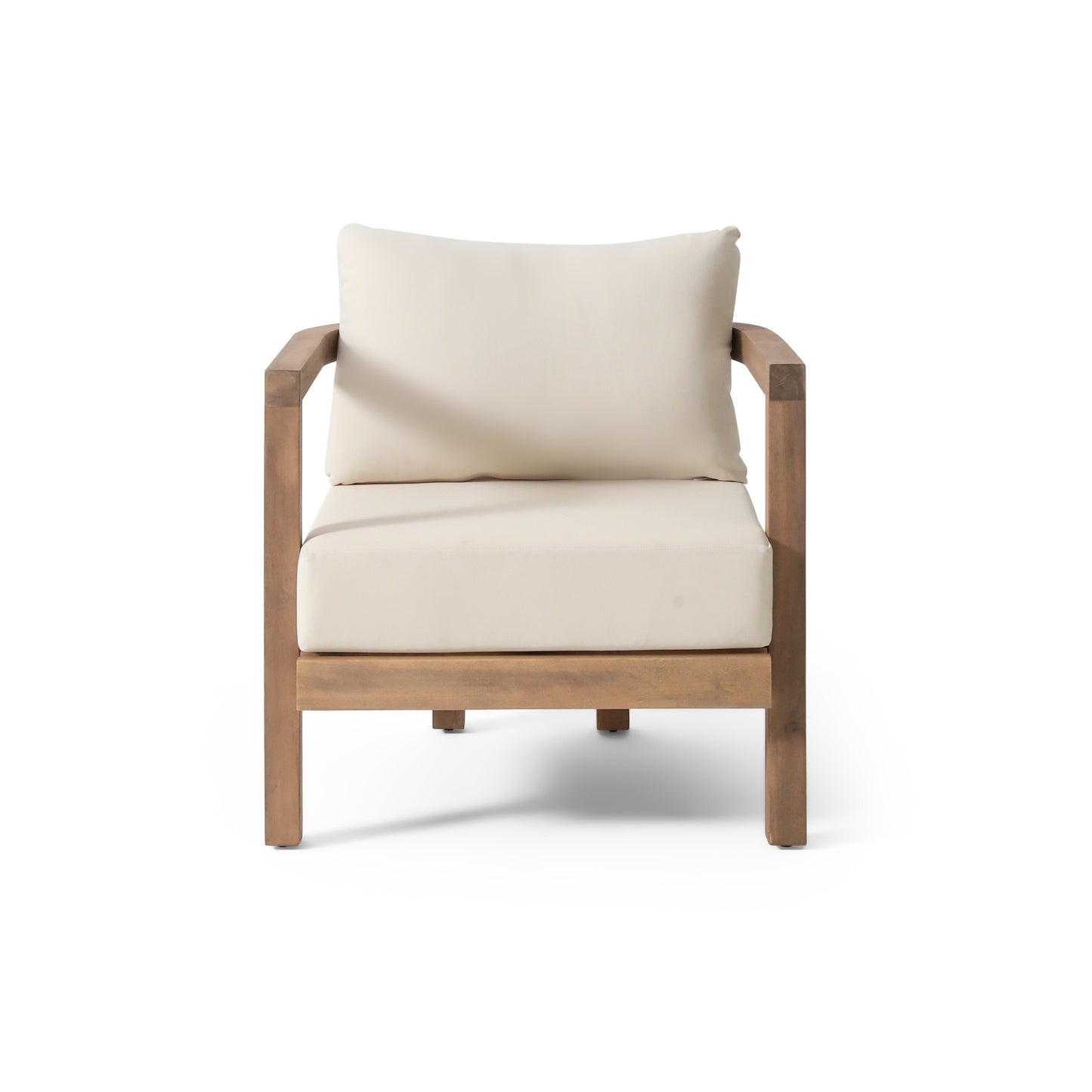 Outdoor Acacia Wood Patio Club Chair, Patio Furniture,Waterproof Thick Cushion Deep Seating For Porch or Deck