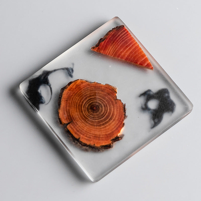 Resin pine coaster insulated coaster
