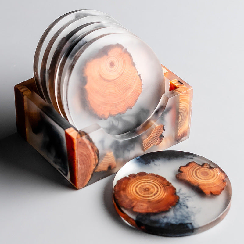 Resin pine coaster insulated coaster