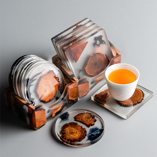 Resin pine coaster insulated coaster