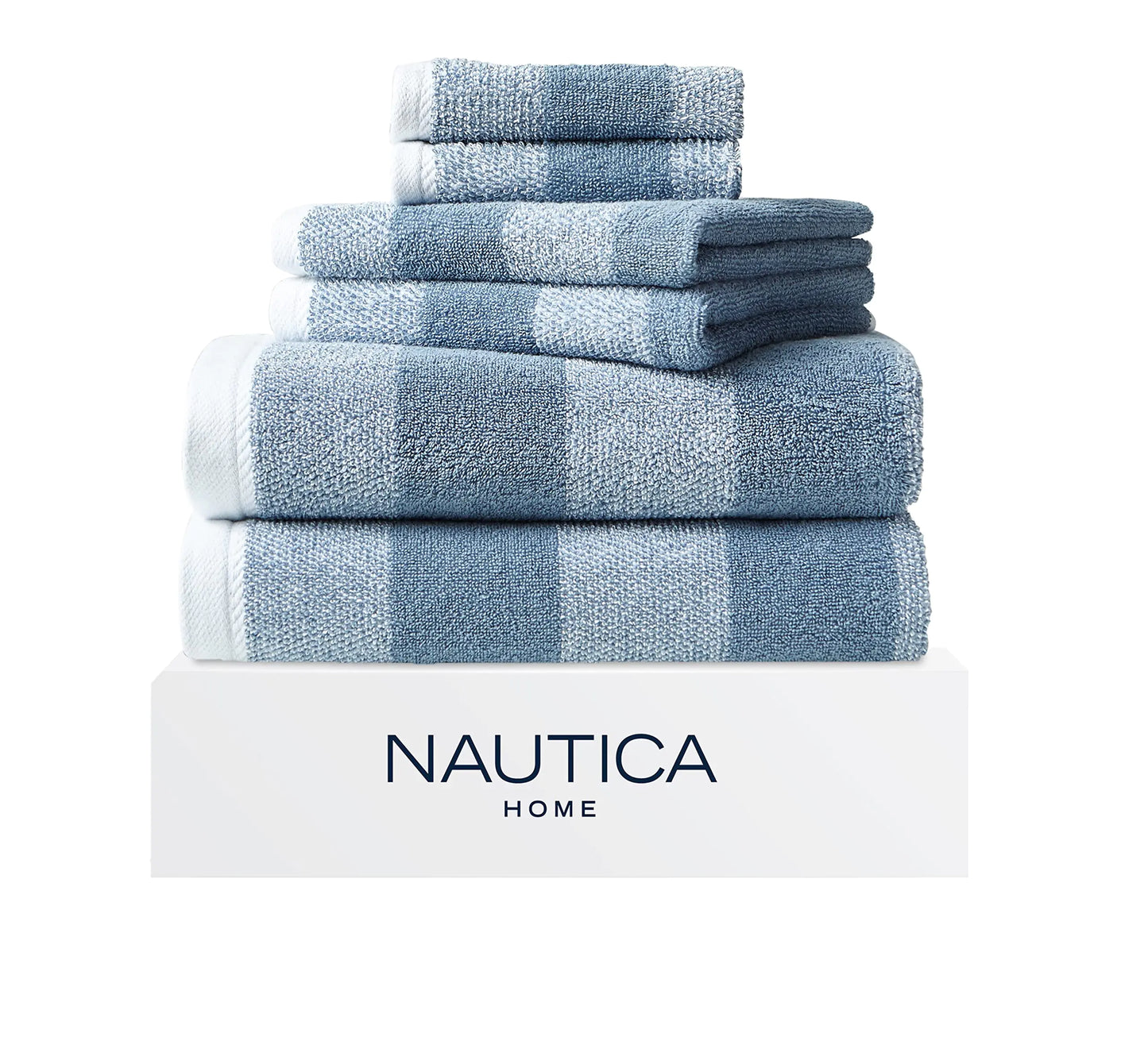 Nautica Oak Lake Blue - Plush 6-Piece Bath Towel Set USHSAC1183893