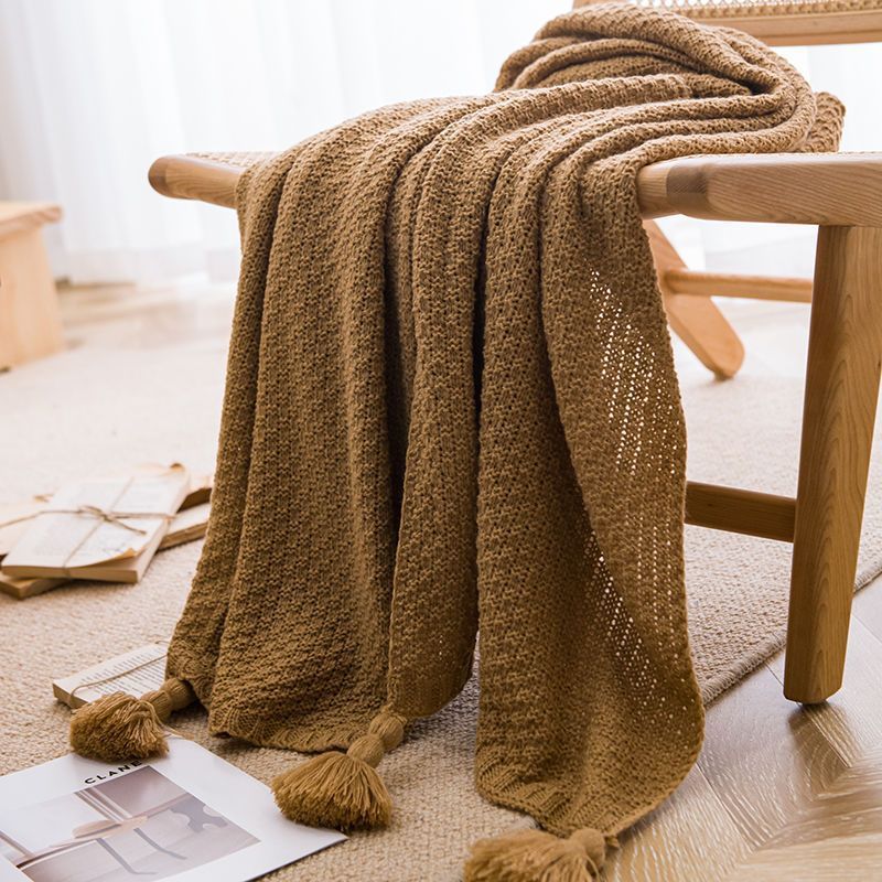 Handmade And Simple Tassel Leisure Lunch Break Office Sofa Blankets