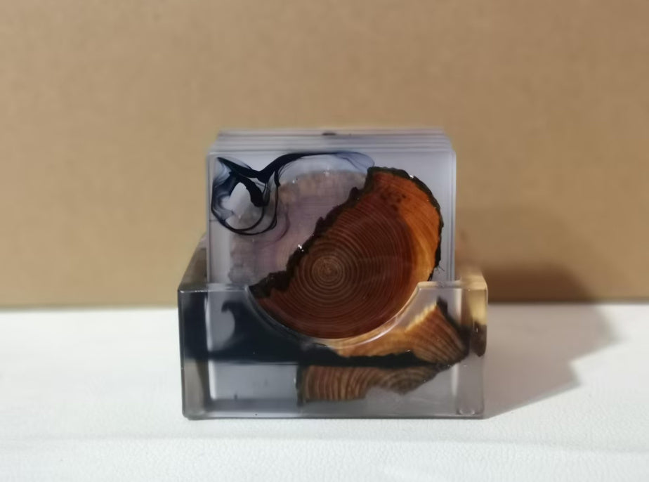 Resin pine coaster insulated coaster